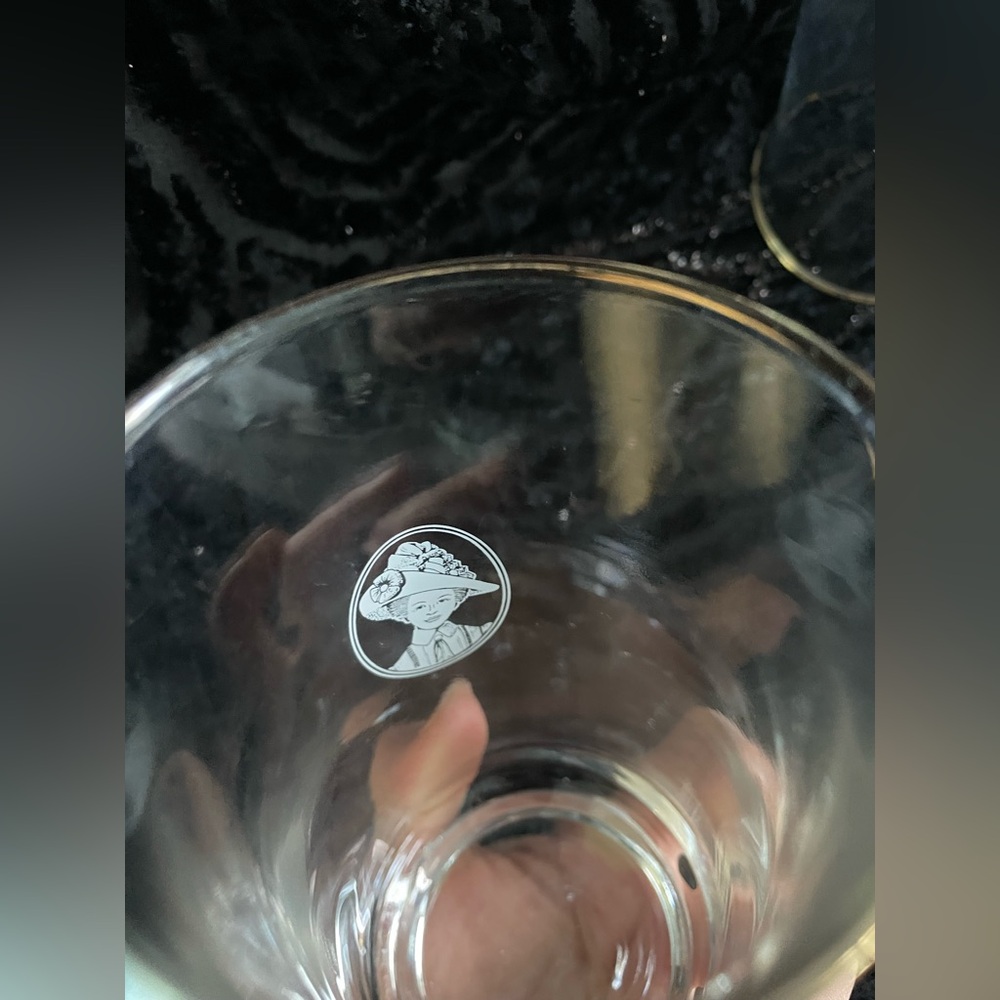 22k Gold Rimmed Elegant Clear Glasses Set of 5 - Picture 10 of 12